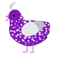 (unnamed), a violet and mist chicken with a speckle pattern