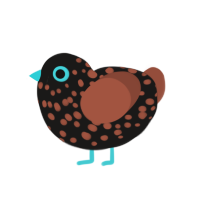 Pretty House, a sable and russet chicken with a speckle pattern