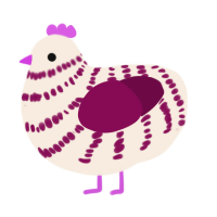 Rasberry, a cream and wine chicken with a bar pattern