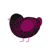 (unnamed), a black and wine chicken with a lace pattern