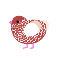 nispero, a red and cream chicken with a lace pattern