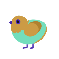 (unnamed), a mint and gold chicken with a head pattern