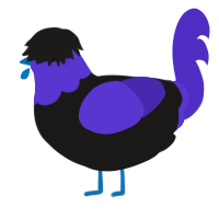 (unnamed), a sable and indigo chicken with a head pattern