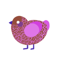 (unnamed), a russet and orchid chicken with a double-lace pattern