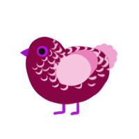 oops all berries, a maroon and pink chicken with a half-lace pattern