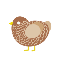 Banana Bread, a brown and beige chicken with a lace pattern