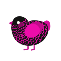 (unnamed), a black and fuchsia chicken with a lace pattern