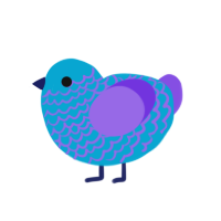 (unnamed), a cerulean and blurple chicken with a lace pattern