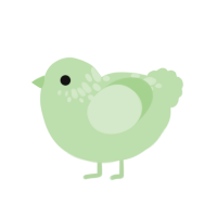 Candle, a gluppy chicken with a neck-speckle pattern