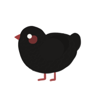 Soot, a sable chicken with a lace pattern