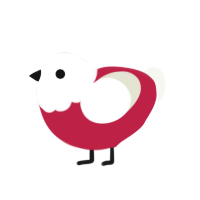 Santa, a crimson and white chicken with a head pattern