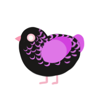 (unnamed), a sable and orchid chicken with a half-lace pattern