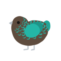 (unnamed), a bark and turquoise chicken with a half-lace pattern