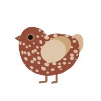 Baked Potato, a russet and beige chicken with a speckle pattern