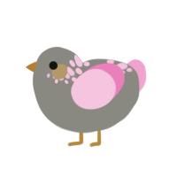 (unnamed), a ash and pink chicken with a neck-speckle pattern