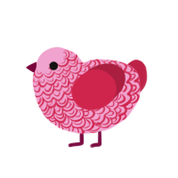 Sweetheart, a pink and crimson chicken with a double-lace pattern