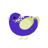 (unnamed), a indigo and lemon chicken with a neck-speckle pattern