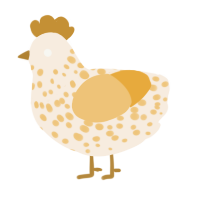 Phos, a cream and honey chicken with a speckle pattern