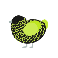 (unnamed), a sable and lime chicken with a lace pattern