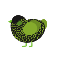 Monster Zero Sugar, a sable and chartreuse chicken with a lace pattern