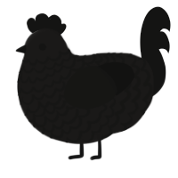 the void, a sable and black chicken with a lace pattern