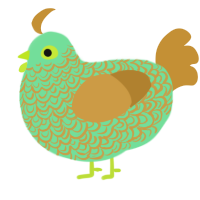 (unnamed), a spring and gold chicken with a double-lace pattern