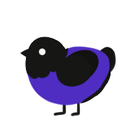 (unnamed), a indigo and black chicken with a head pattern