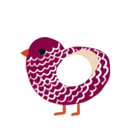 Cardamom Cranberry, a maroon and cream chicken with a lace pattern