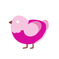 (unnamed), a fuchsia and pink chicken with a head pattern