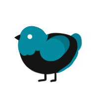 Mikuo, a black and sea chicken with a head pattern