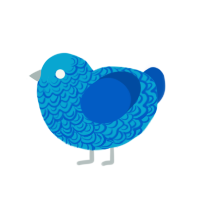 (unnamed), a cerulean and ultramarine chicken with a double-lace pattern