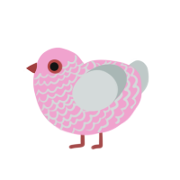 (unnamed), a pink and silver chicken with a lace pattern