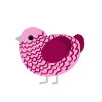 Gabriella, a pink and maroon chicken with a lace pattern