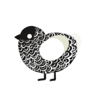 Antimatter, a sable and white chicken with a double-lace pattern