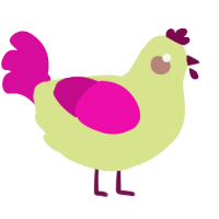 (unnamed), a lemon and fuchsia chicken