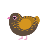 (unnamed), a bark and ochre chicken with a half-lace pattern