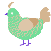 Jericho, a spring and beige chicken with a lace pattern