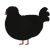 emo batblob, a black chicken with a speckle pattern