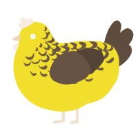 (unnamed), a yellow and bark chicken with a half-lace pattern