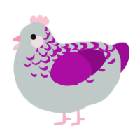 (unnamed), a silver and plum chicken with a half-lace pattern