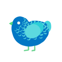 nothing, a sapphire and aqua chicken with a half-lace pattern