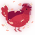 ABRACADABRA, a crimson chicken with a speckle pattern