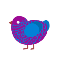 Blue Raspberry, a plum and sapphire chicken with a lace pattern