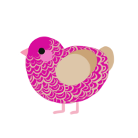 (unnamed), a fuchsia and beige chicken with a double-lace pattern