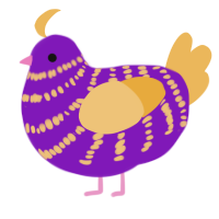 Bay of Medusa, a violet and honey chicken with a bar pattern