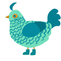 Seafoam, a mint and sea chicken with a lace pattern