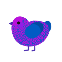 (unnamed), a amethyst and ultramarine chicken with a double-lace pattern