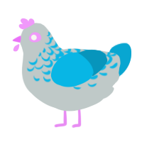 (unnamed), a silver and cerulean chicken with a half-lace pattern