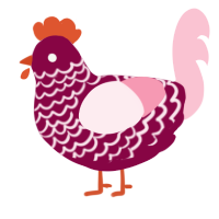 (unnamed), a maroon and rose chicken with a lace pattern