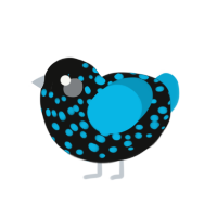 The Warden, a black and sea chicken with a speckle pattern